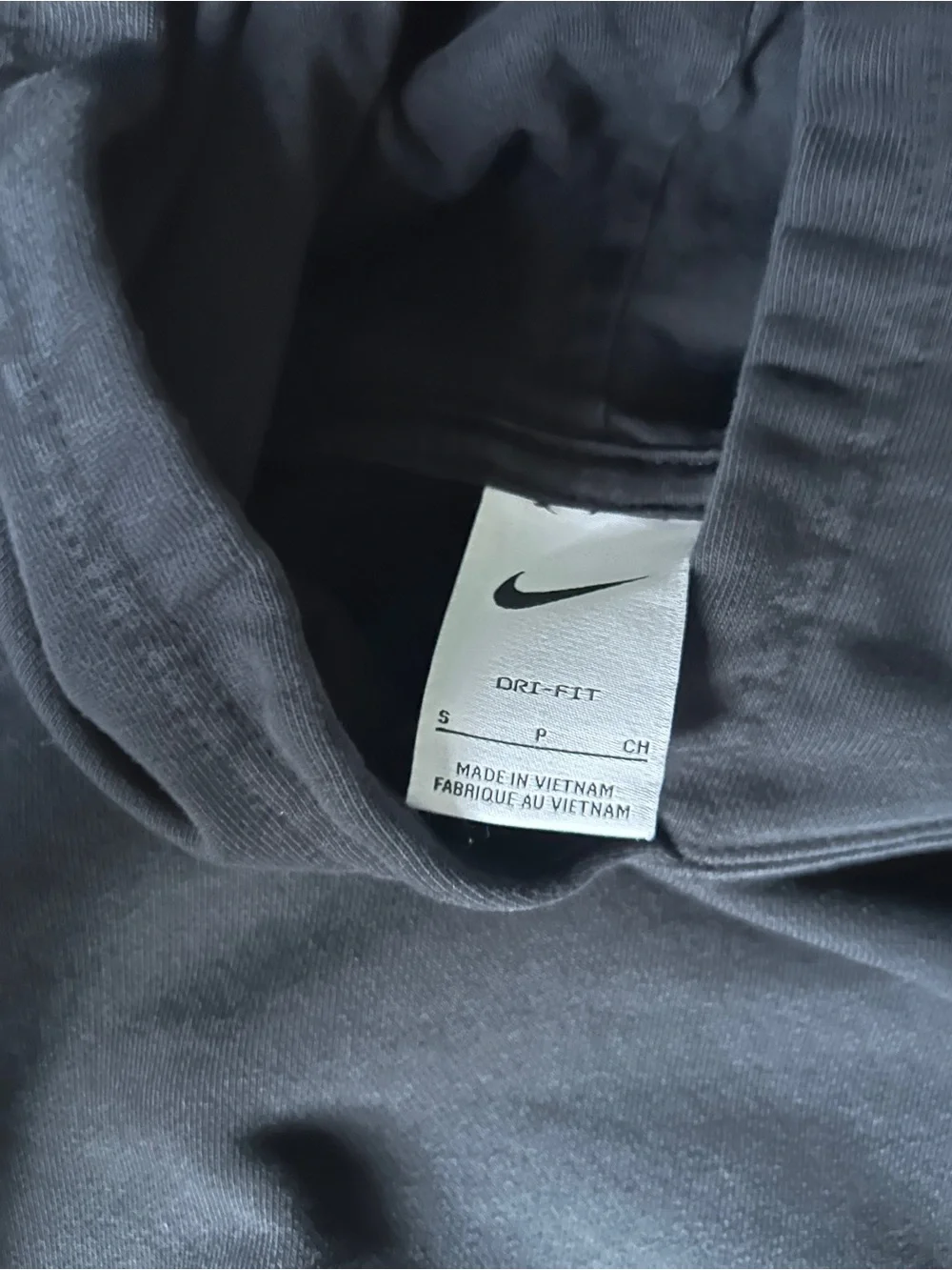 Nike Black Crewneck Hoodie with Small Multicolor Chest Patch